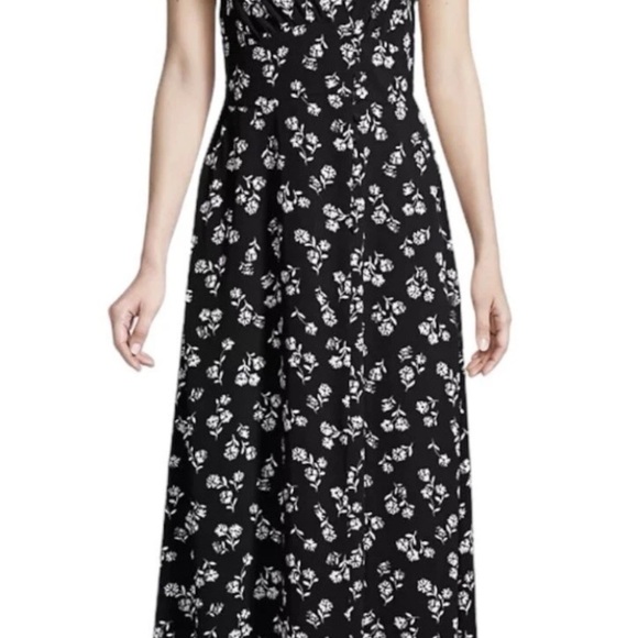 Kate Spade Nerissa Dandelion Black White Ruffle Cap Sleeves Maxi Dress New* 12 - Picture 16 of 17